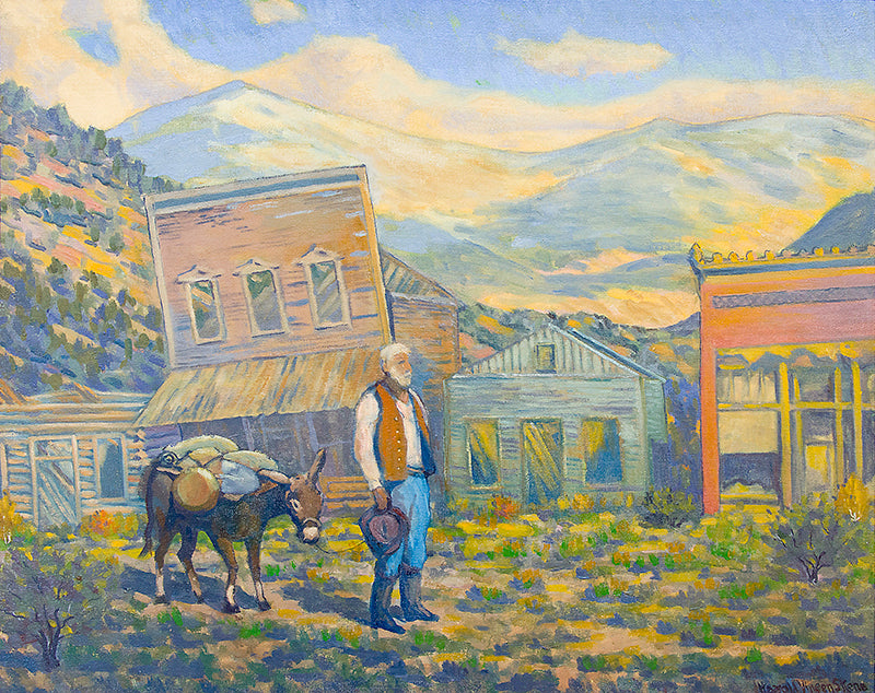 Harold Skene (1883-1978) artwork for sale. Ghost Town (Mountain Landscape with a Prospector), Painting, 1963, Denver, Colorado, Art Gallery)