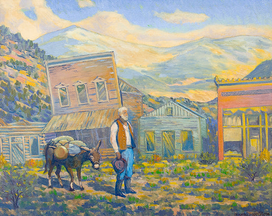 Harold Skene (1883-1978) artwork for sale. Ghost Town (Mountain Landscape with a Prospector), Painting, 1963, Denver, Colorado, Art Gallery)