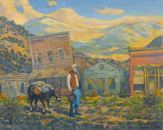 Ghost Town (Mountain Landscape with a Prospector), Painting, 1963