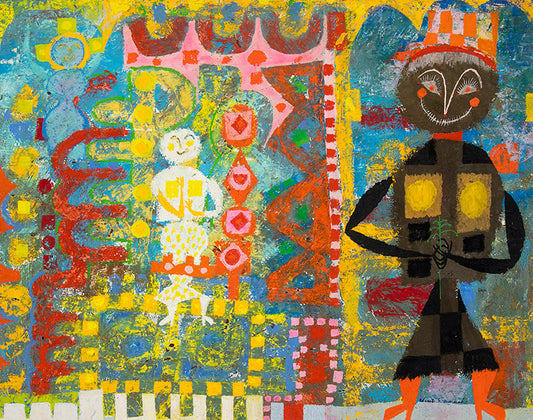 Half Past Twelve (Two Abstract Figures), Painting, 1950