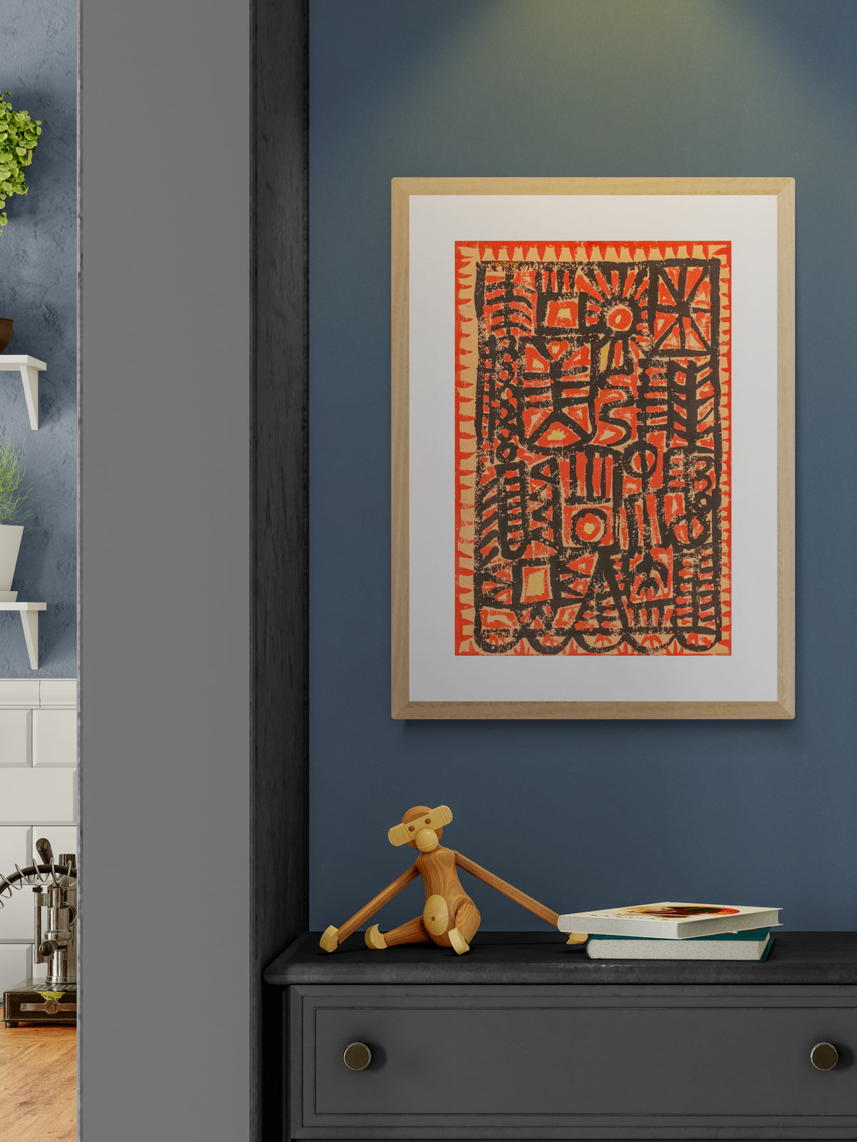 Suns and Trees (Abstract in Orange and Black), Painting, 1960