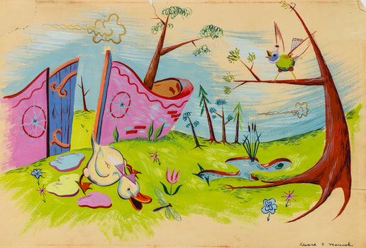 Untitled (Ducks and Birds in a Meadow), Painting