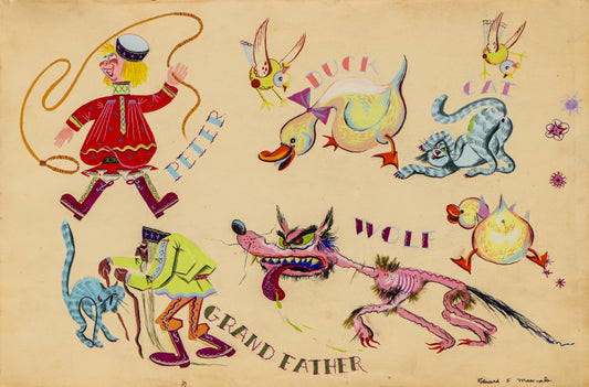 Untitled (Study with Men and Animals), Painting