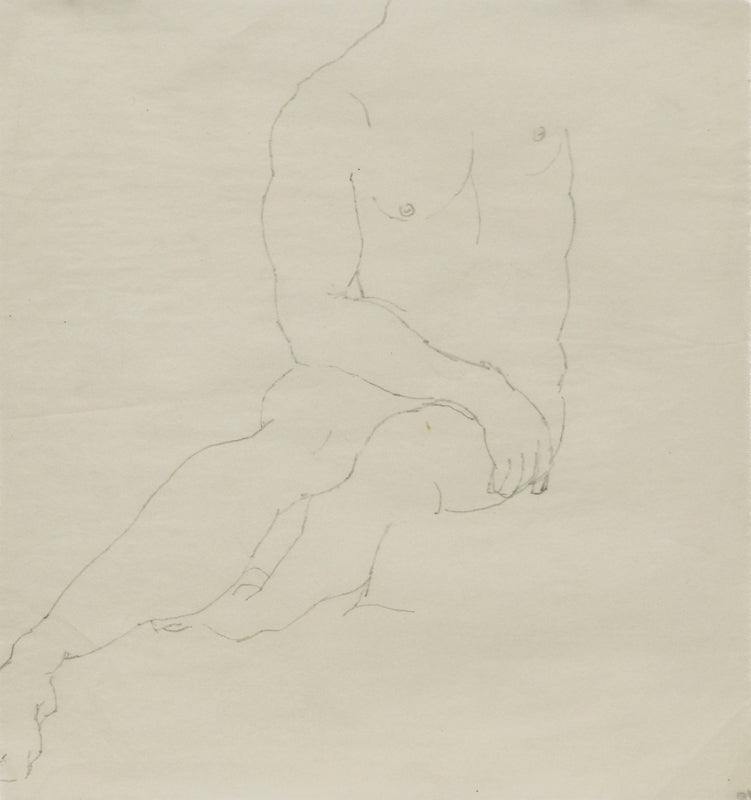 Untitled (Nude Male Figure), Drawing