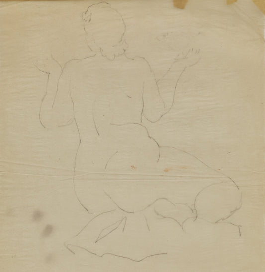 Untitled (Seated Female Nude), Drawing