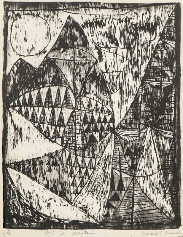 Edward Marecak (1919-1993) artwork for sale. High in the Mountains (Abstract Mountains), Print, Denver, Colorado, Art Gallery)