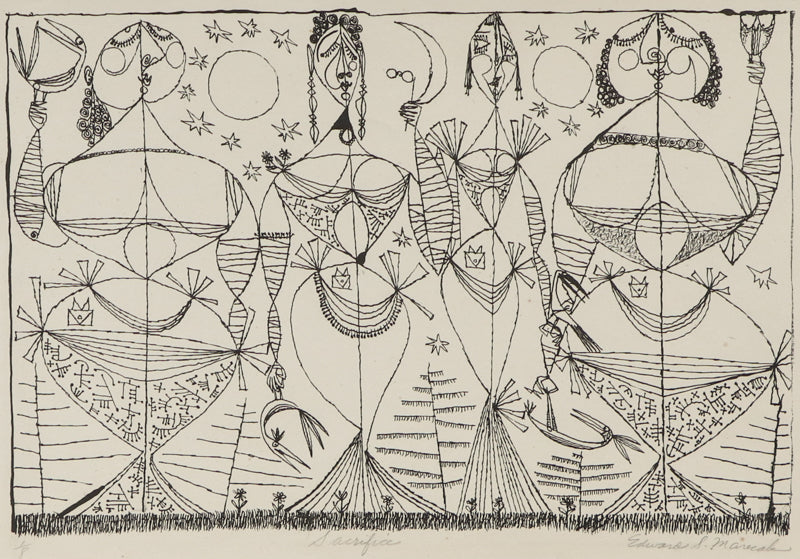Sacrifice (Four Women with Birds), Print