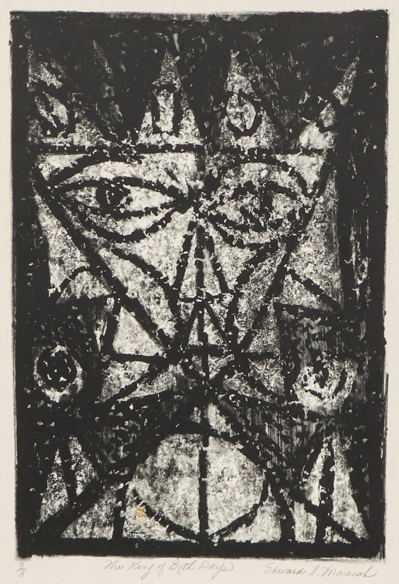 The King of Both Ways (Two Male Profiles), Print, circa 1940-1970