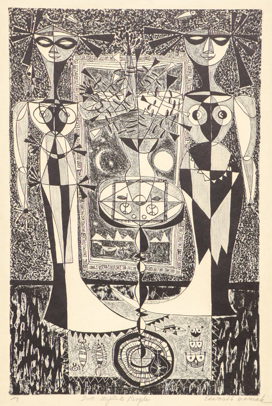 Two Mystic People (Women with Table), Print