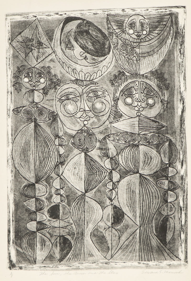 Star, Sun, Moon (Three Women), Print, circa 1940-1970
