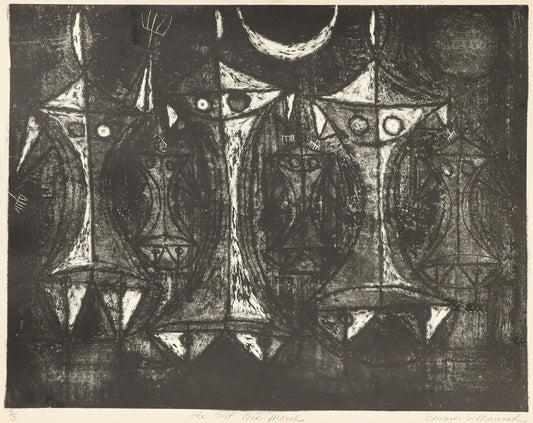 The Evil Ones March (Black and White Abstract), Print, circa 1940-1970