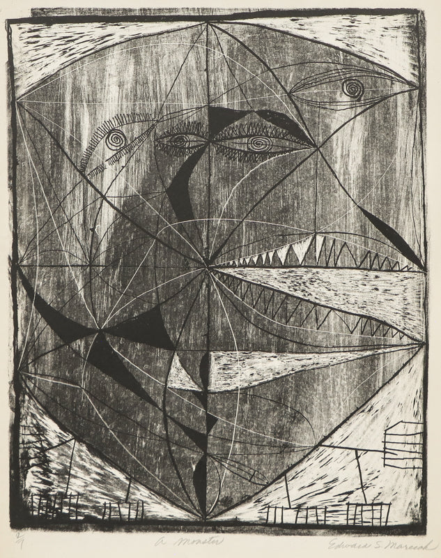 A Monster (Black and White Abstract), Print, circa 1940-1970