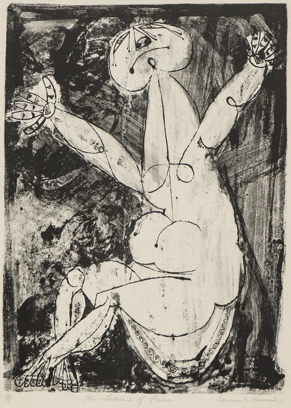 Edward Marecak (1919-1993) artwork for sale. The Goddess of Peace (Nude Female Figure), Print, circa 1940-1970, Denver, Colorado, Art Gallery)