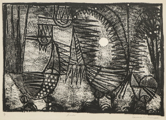 Birds (Black and White Abstract), Print