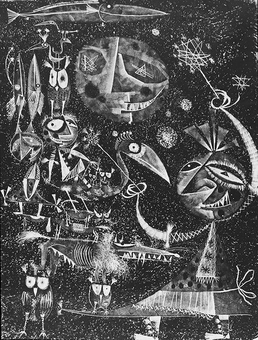The Carnival (Figures with Owls, Birds, Fish, and Other Animals), Print