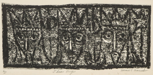 Edward Marecak (1919-1993) artwork for sale. Three Kings (Abstracted Male Busts), Print, Denver, Colorado, Art Gallery)
