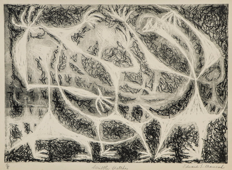 Scribble Witches #2 (Abstract Figures in Black and White), Print