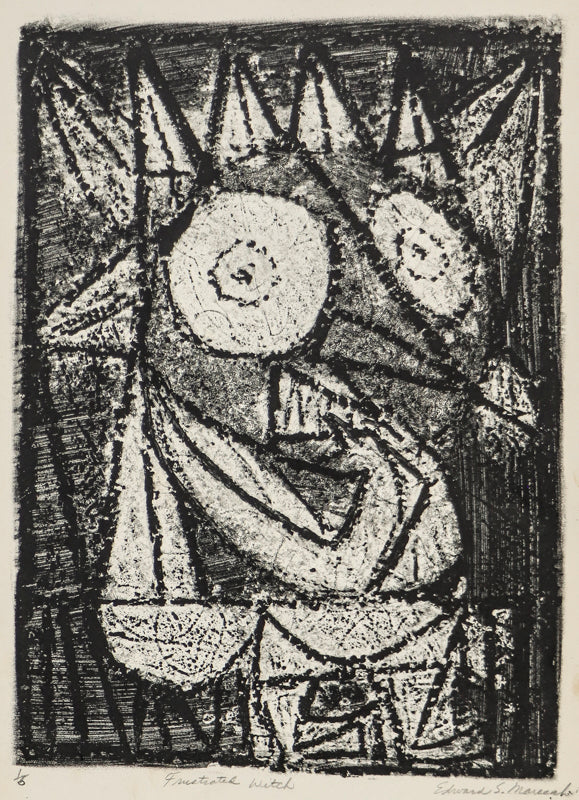 Edward Marecak (1919-1993) artwork for sale. Frustrated Witch (Abstracted Female Figure), Print, Denver, Colorado, Art Gallery)