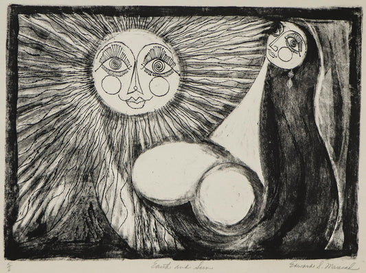 Edward Marecak (1919-1993) artwork for sale. Earth and Sun (Woman and Sun), Print, Denver, Colorado, Art Gallery)