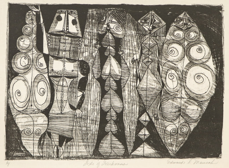 Gods of Darkness (Abstract Humanoid Figures), Print