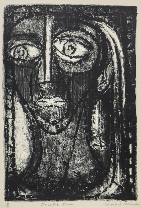 Edward Marecak (1919-1993) artwork for sale. Primitive Head, Print, Denver, Colorado, Art Gallery)