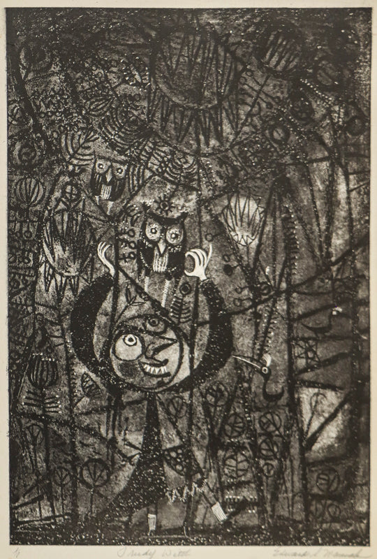 Trudy Witch (Woman with Owls and Plants), Print