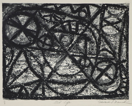 Edward Marecak (1919-1993) artwork for sale. Still Life #1 (Black and White Abstract), Print, Denver, Colorado, Art Gallery)