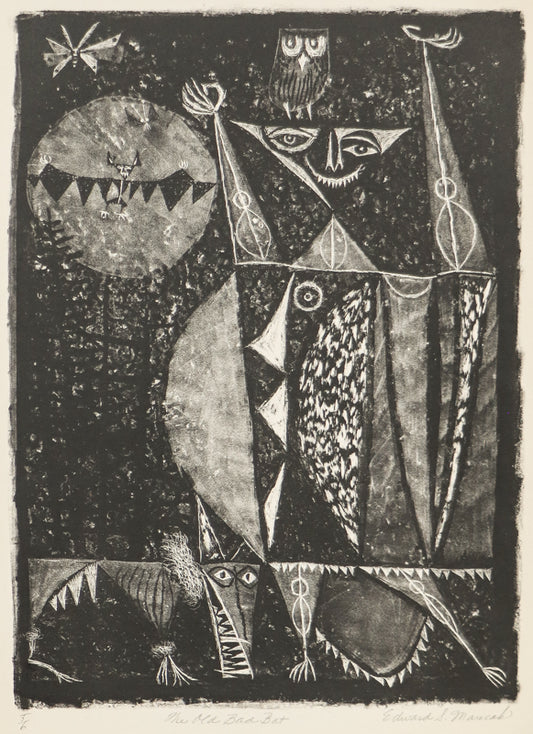 The Old Bad Bat (Abstract Bat and Other Animals), Print