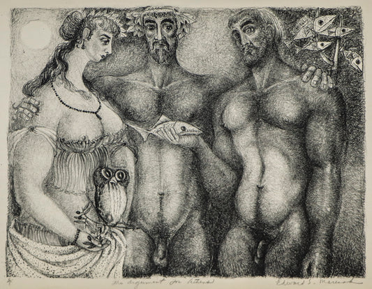 The Argument for Athens (Athena, Zeus, and Poseidon), Print, circa 1940-1970