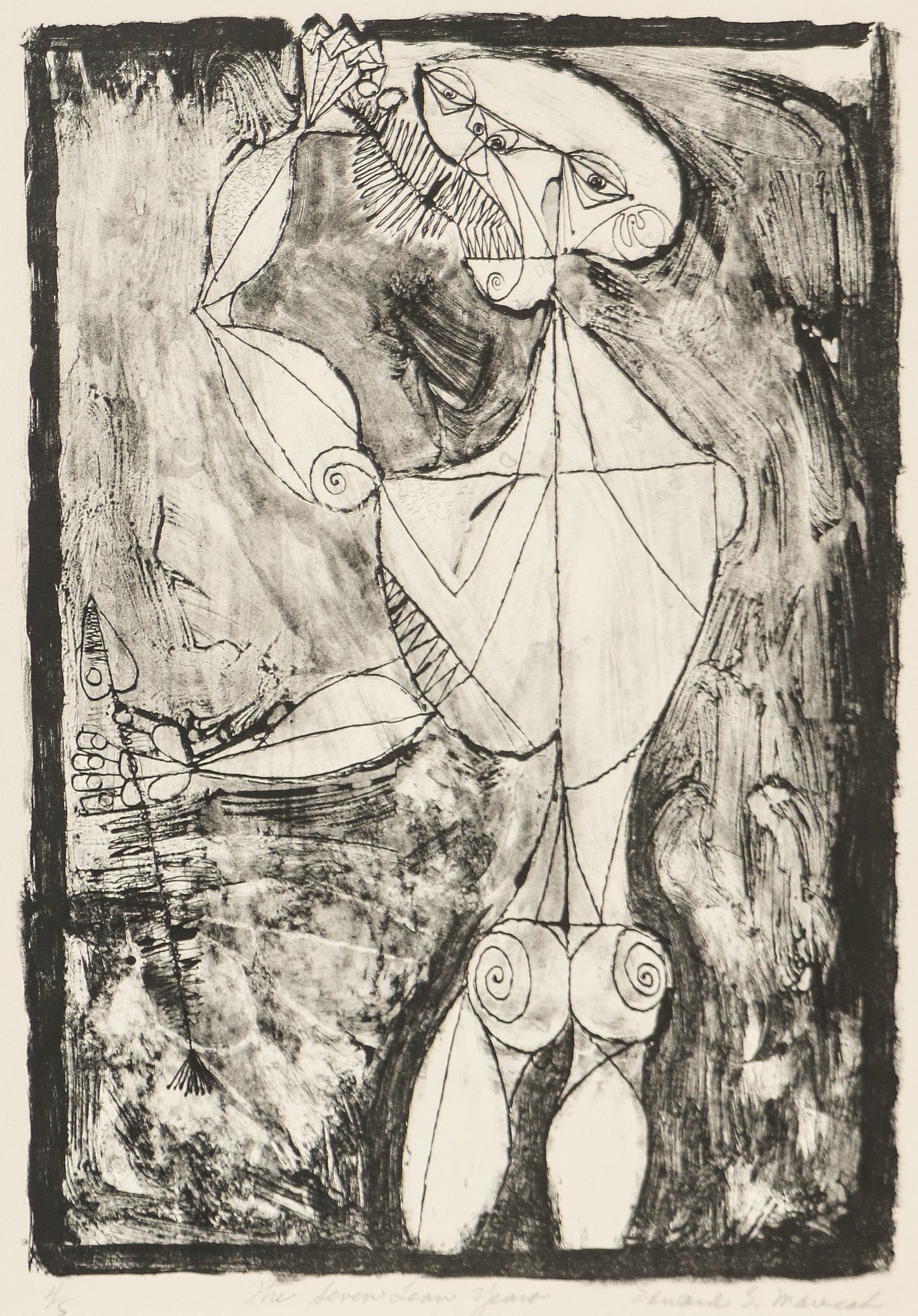 The Seven Lean Years (Male Figure with Fish), Print, circa 1940-1970