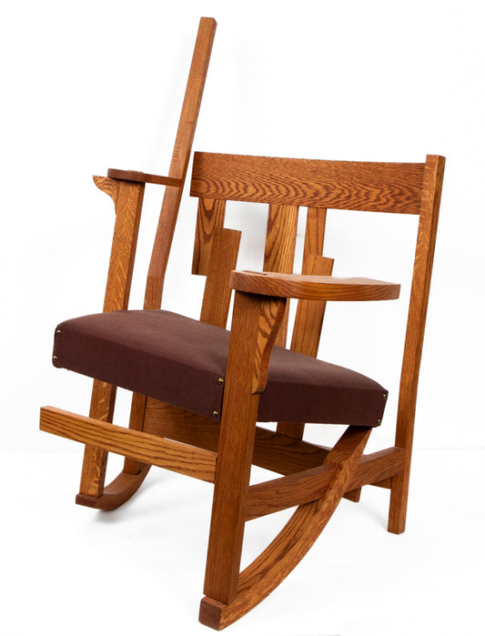 Randomized Mission Oak Rocker, #4, Chair, circa 1990