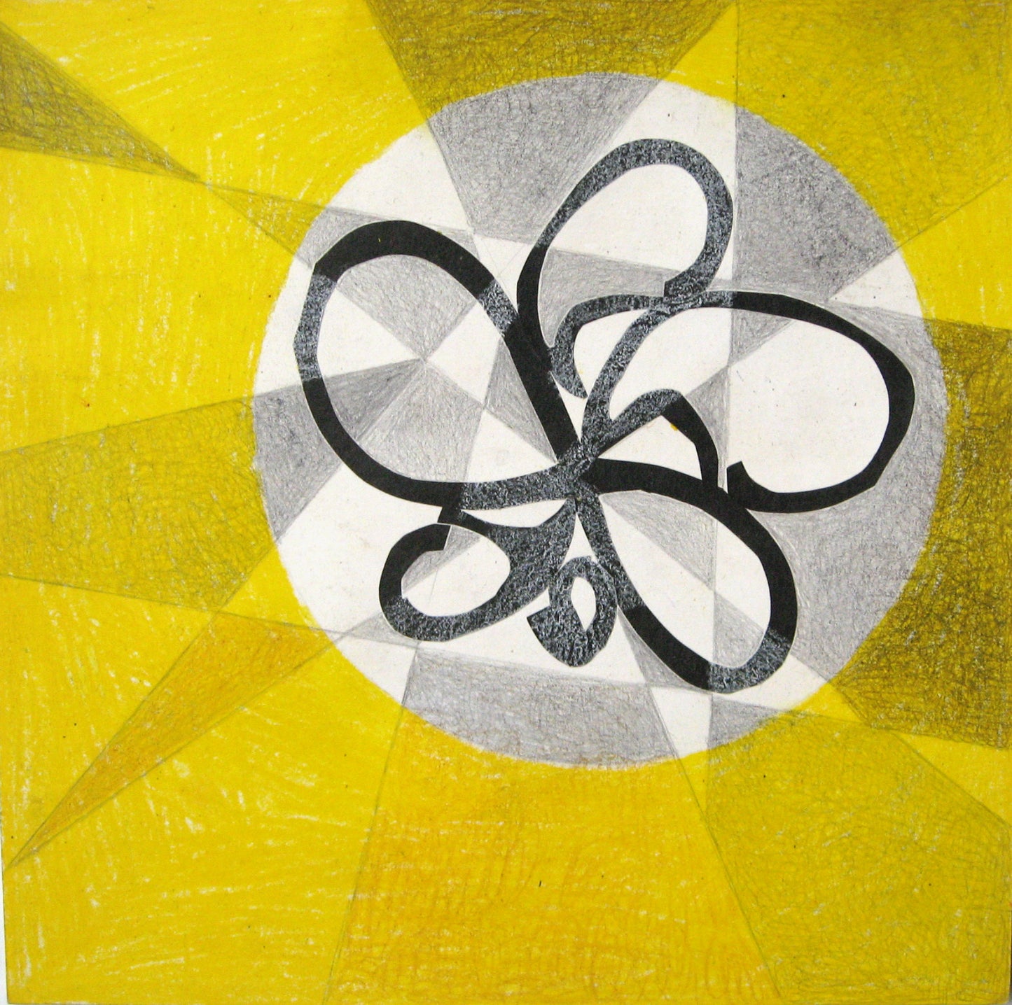 Untitled (Abstract in Yellow, Black, and White), Drawing