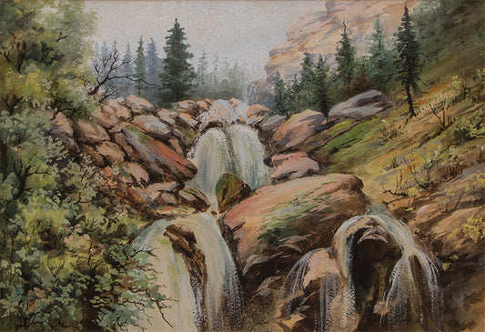 Untitled (Mountain River), Painting, circa 1915