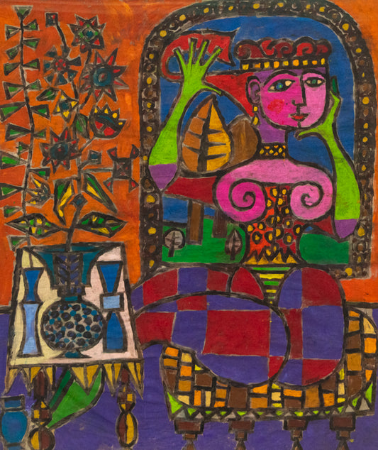 Seated Woman with Still Life, Drawing, 1960