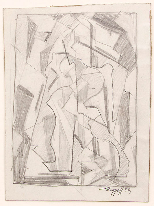Untitled Abstract (Study for Sacred Family), Drawing, 1950