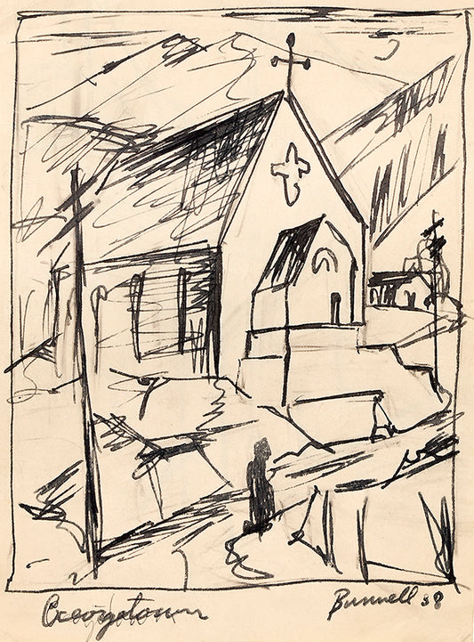 Georgetown (Church in the Mountains, Colorado), Drawing, 1938