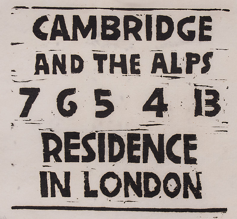 Untitled (Cambridge and the Alps, Residence in London), Print
