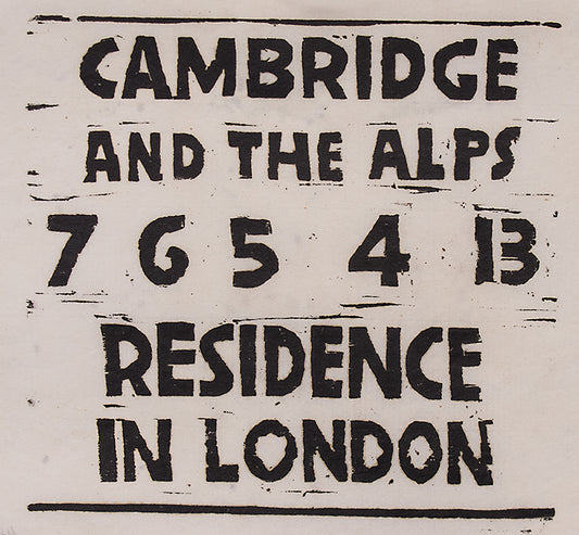 Untitled (Cambridge and the Alps, Residence in London), Print