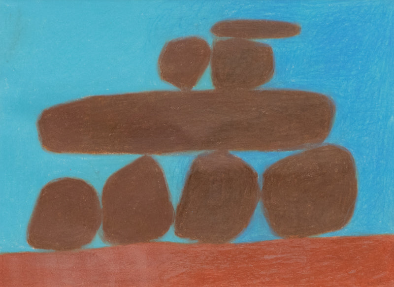 Margo Hoff (1910-2008) artwork for sale. Road Stones IV (Stacked Stones Series), Drawing, Denver, Colorado, Art Gallery)
