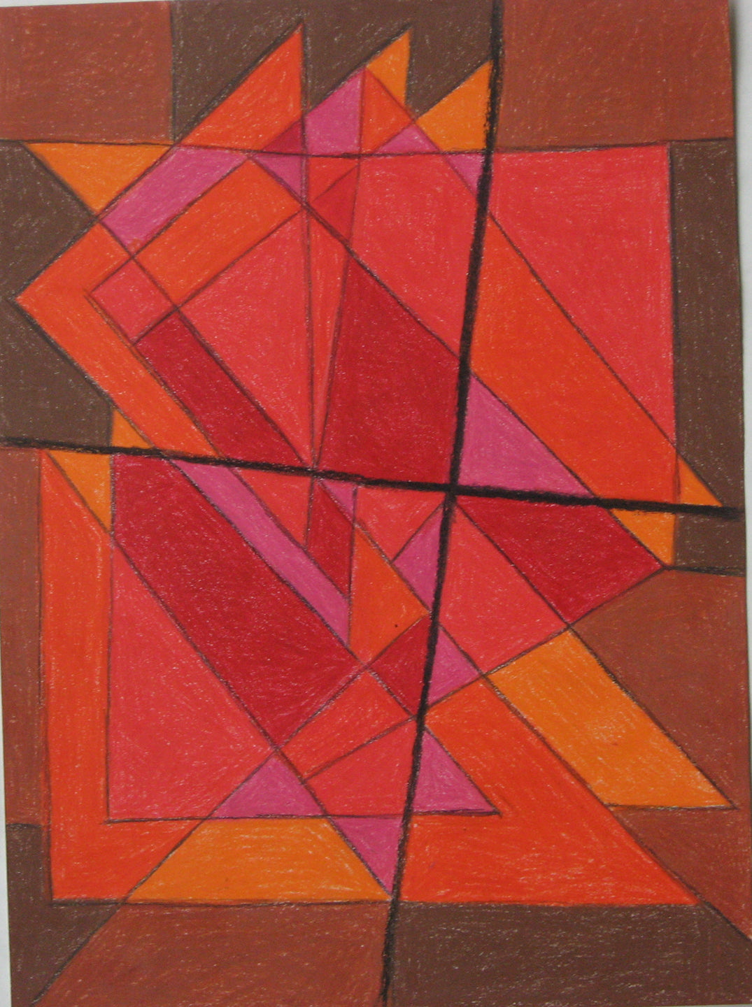 Untitled (Abstract in Red, Orange and Amber), Drawing