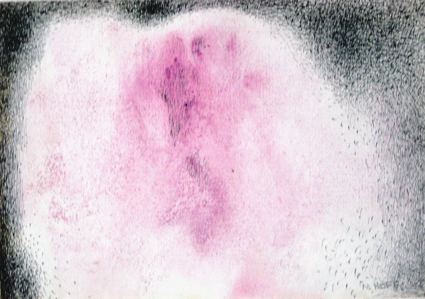 Fog Over Pink Stone, Painting