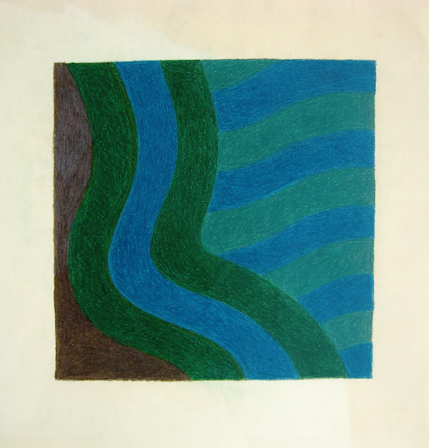 Plowed Field- Green (Field Series), Drawing