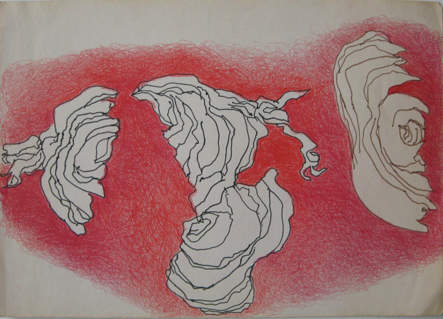 Untitled (Topography in Red), Drawing, 1977