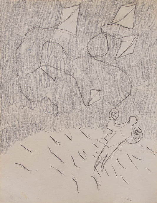 Untitled (Flying a Kite), Drawing