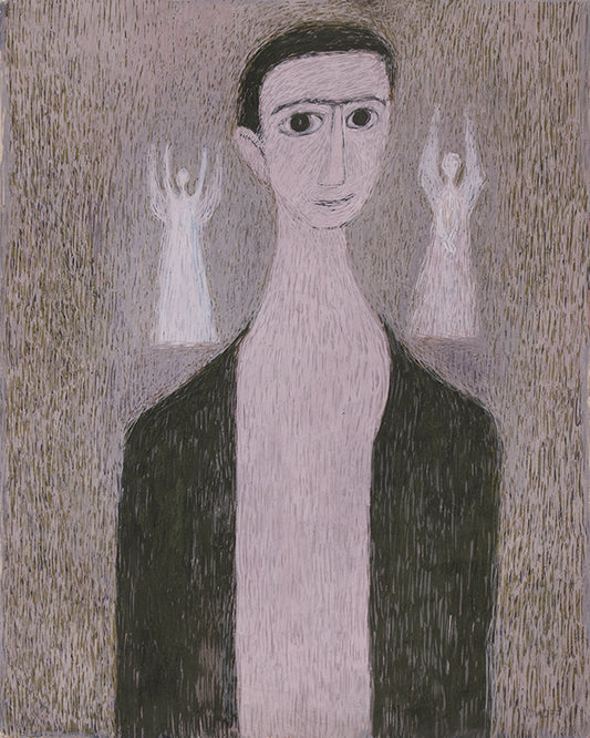 Boy & Angels, Painting, 1949