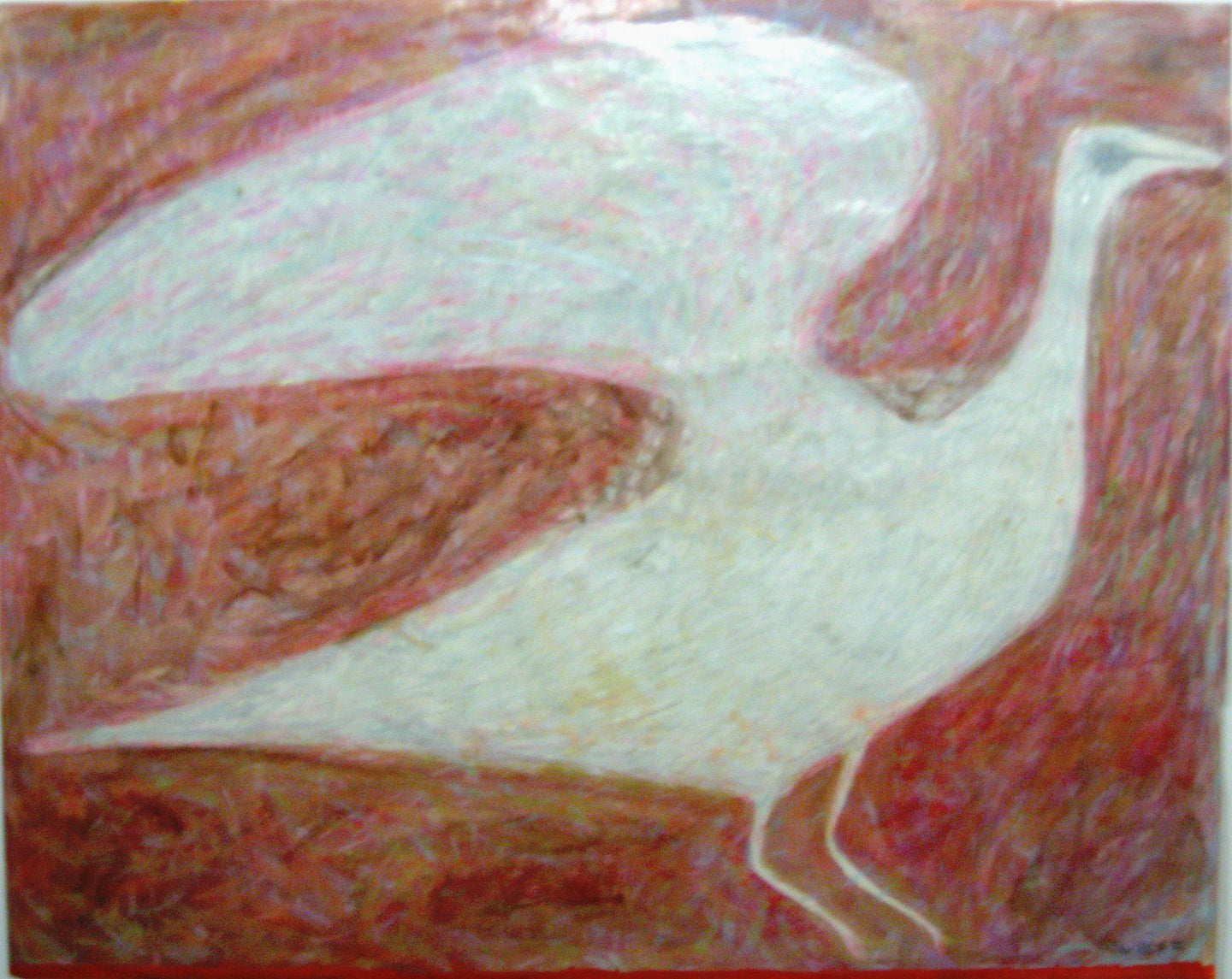 White Bird Landing, or Sea Bird, Painting, circa 1960