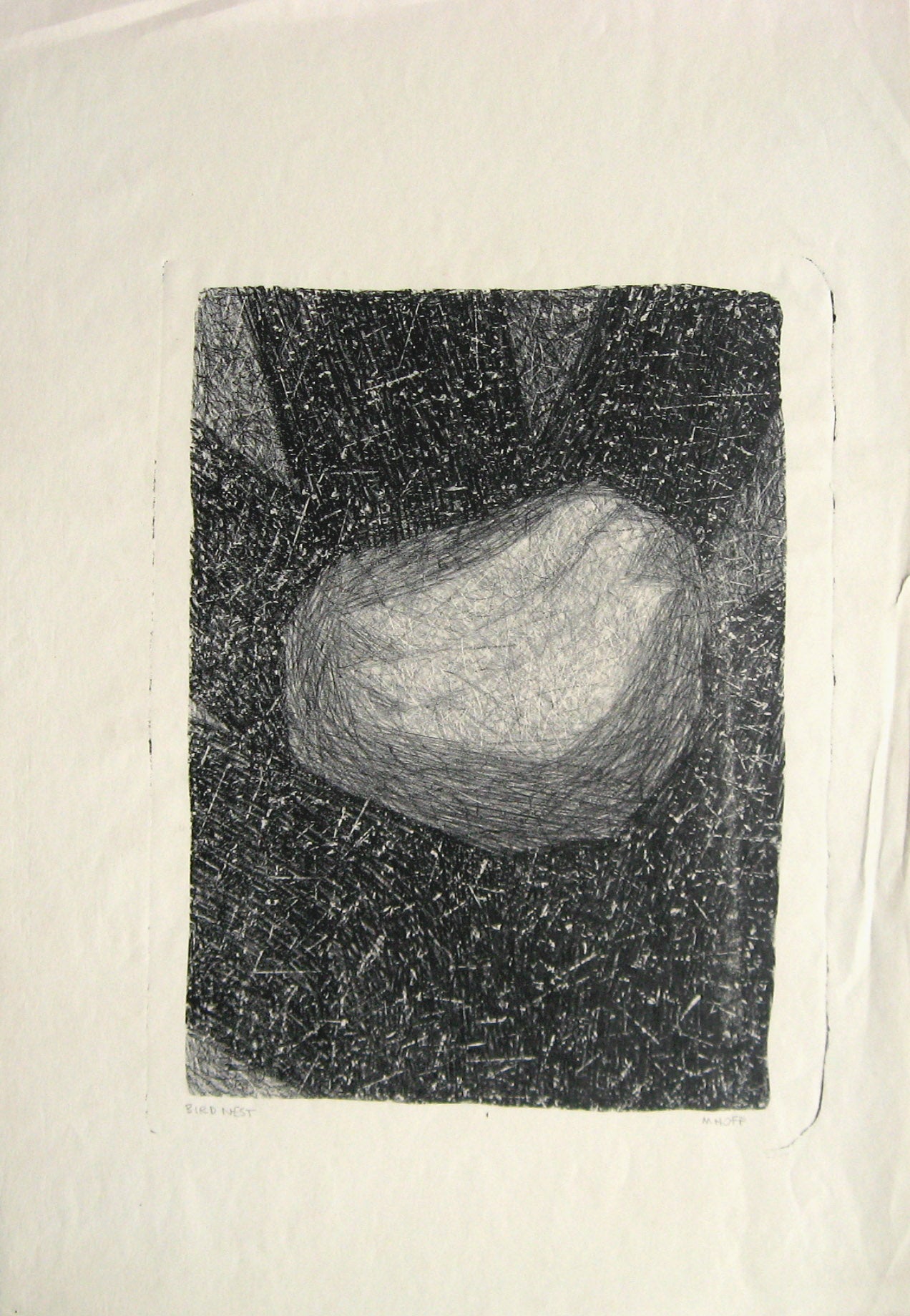 Bird Nest (Abstract in Black and White), Print