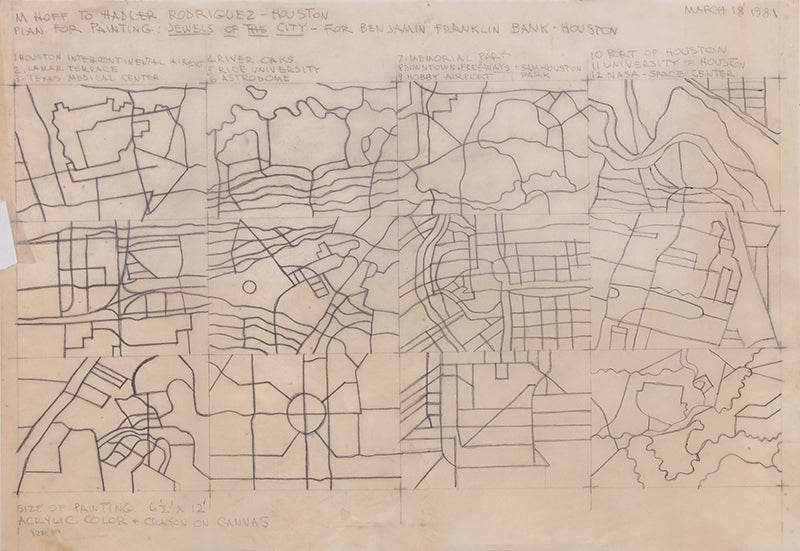 Plan for Painting: Jewels of the City, Drawing, 1981
