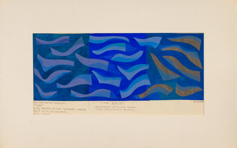 Bird Sky (Movement of Flying Forms over Variation of Blues), Painting