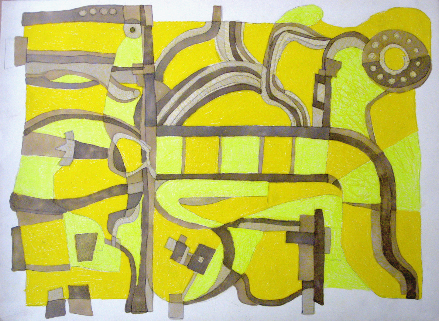 Untitled (Yellow Maze), Drawing